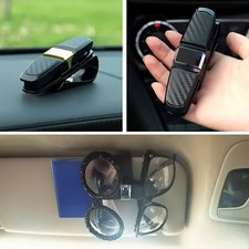 Carbon Fiber Car Sunglasses Holder Clip for Glasses Ticket Storage