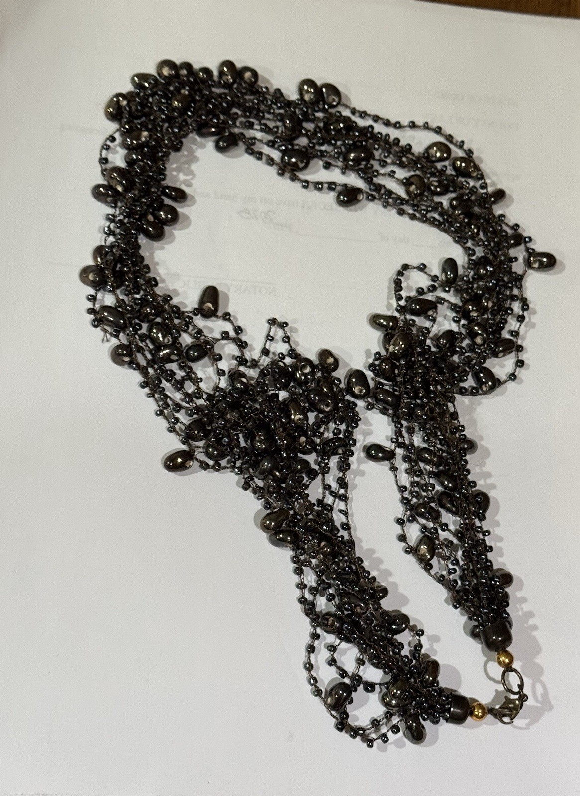 Multi Strand Brown Beaded Statement Necklace - image 6