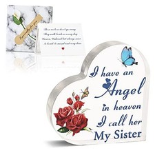 Personalized Loss of Sister Memorial Gifts Heart Shaped Crystal Loss Sister