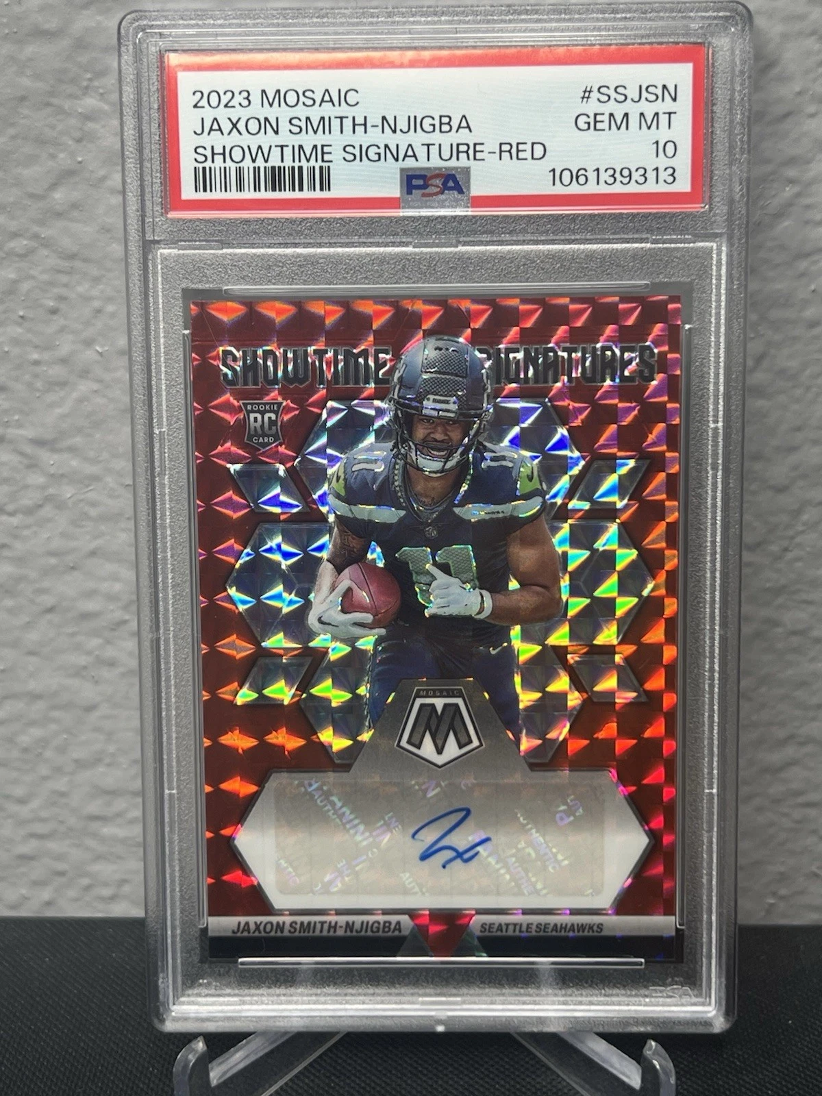 Jaxon Smith-Njigba Panini Mosaic Showtime Signature #SSJSN Red