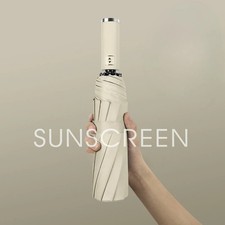 Automatic Folding Umbrella - 1pc 10-Rib Iron Frame 190T Fabric Canopy - One-Clic