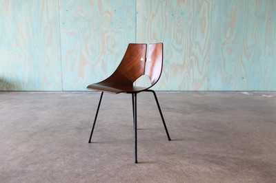 1950s Ray Komai Mahogany and Iron Chair Mid Century Modern Eames Knoll