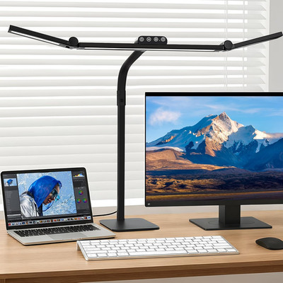 LED Desk Lamp for Home Office with Base, 28.2'' Adjustable Gooseneck Swing Arm Ul