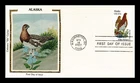 DR JIM STAMPS US COVER ALASKA STATE BIRD FLOWER FDC COLORANO SILK CACHET