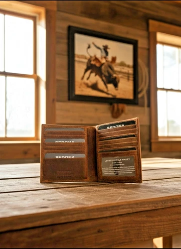 Buffalo Leather Hipster Bifold Wallet, 14 Card Slots, License WindowOpens in a new window or tab