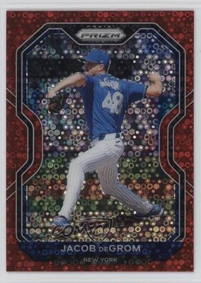 2021 Panini Prizm Tier II Red Donut Circle Prizm 12/99 Jacob deGrom #111 1h6j