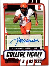 2021 Panini Contenders Draft Picks Red #256 Josh Imatorbhebhe RC Illinois