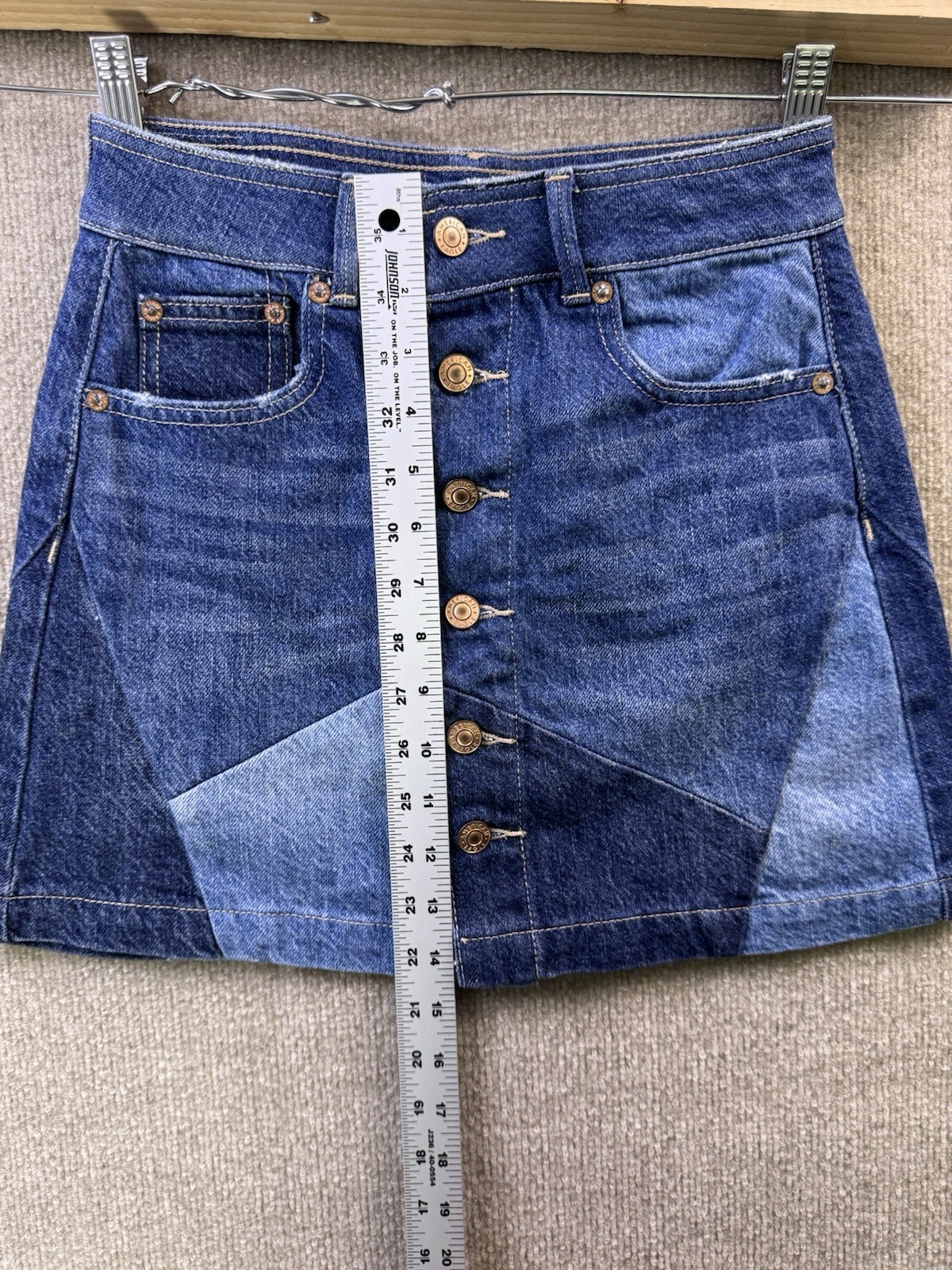American Eagle NWT Denim Patchwork Mini-Skirt Hig… - image 9