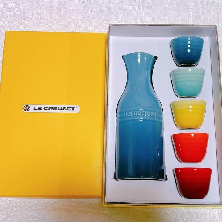 Le Creuset SAKE Set Multicolor Gres Licor Vajilla Tokkuri Ochoko Japón