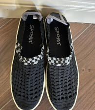 Womens Wedge Pumps /  Slip on  -  Black/Grey - Size EU 40 - New