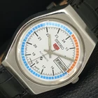 VINTAGE SEIKO 5 AUTOMATIC 6309A JAPAN MENS WHITE COLOR DIAL WATCH a708346-1