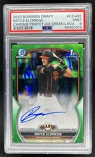 2023 Bowman Draft Bryce Eldridge Chrome Auto Green Lava Refractor 1st #/99 PSA 9