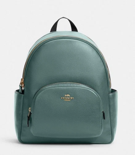 Zaino Coach 5666 Court nuovo con etichette in pelle di ciottoli borsa oro blu marino verde nuovo ?