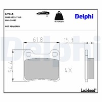 Bremsbelagsatz Scheibenbremse Delphi LP915 FüR Mercedes W124 190 W202 Klasse 124