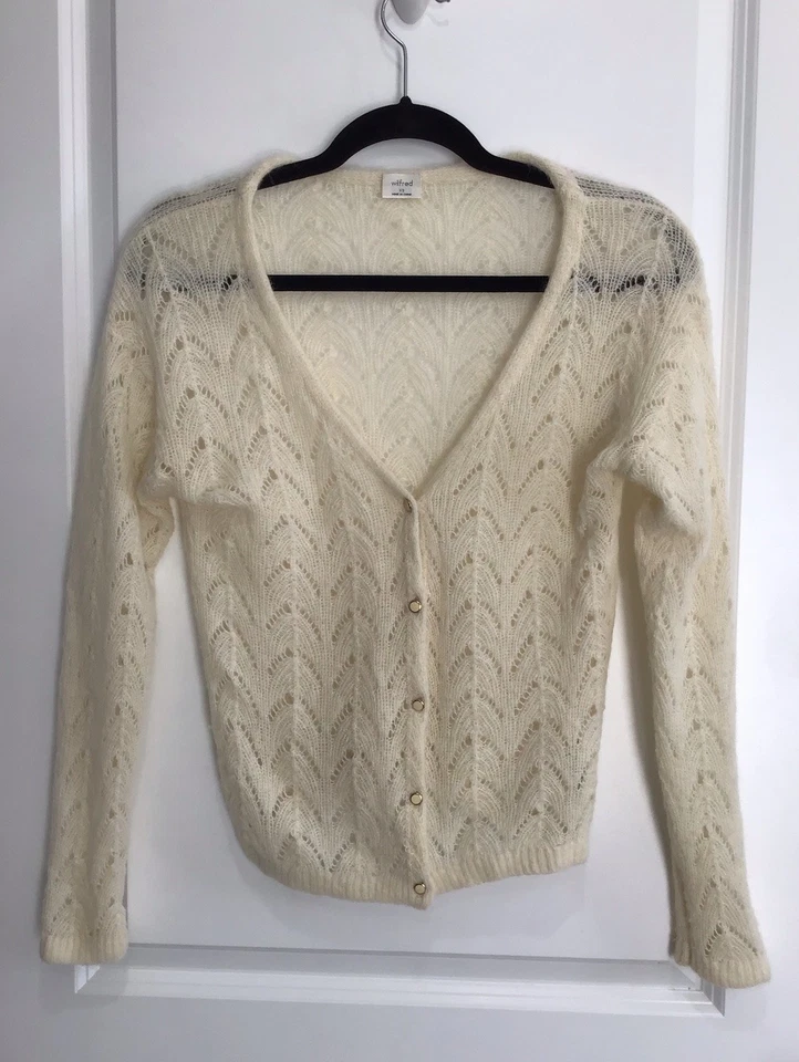 Suéter cárdigan recortado Wilfred XS para mujer alpaca ligera con botones