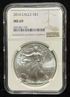 NGC MS 69 2014 American Silver Eagle One Dollar S$1 Coin - 192