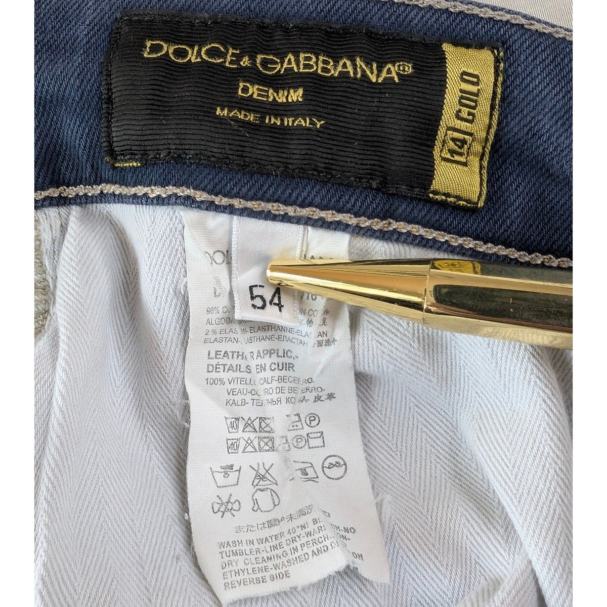 Dolce&Gabbana 14 Gold Jeans Men IT 54 US 38 Navy Blue Slim
