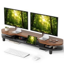 Dual Monitor Stand Riser, 39.4 Inch Large Monitor Stand with Storage Shelf, 2...