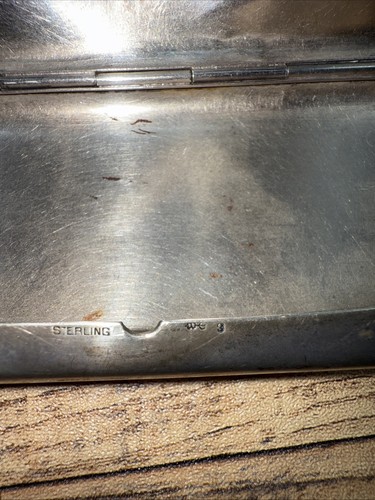 Antique Whiting Sterling Silver Eyeglass Case Ornate Floral Scroll Monogram HLH - Picture 3 of 11
