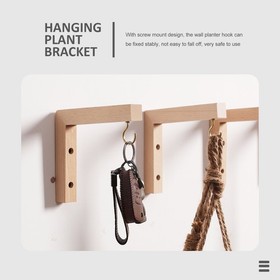 2 Pcs Wooden Wall Mounted Plant Hook Bracket for Hanging Bird Feeders