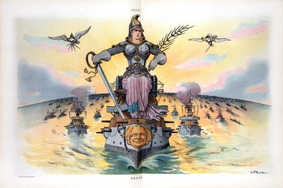Puck Magazine Britannia Naval Power Satire 36x24''   ️