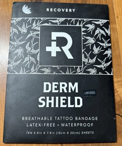 Recovery Aftercare Derm Shield Tattoo Bandage Latex-Free Waterproof (10 Pack) - product listing photo