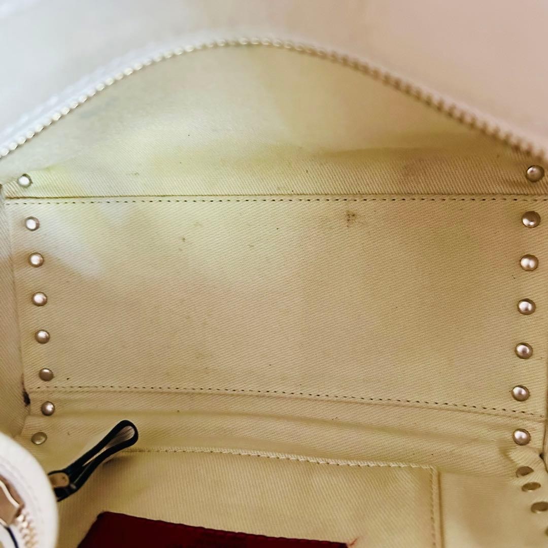 Valentino Garavani Rockstud 2Way Leather Shoulder Bag White, Pre-owned Japan thumbnail 12