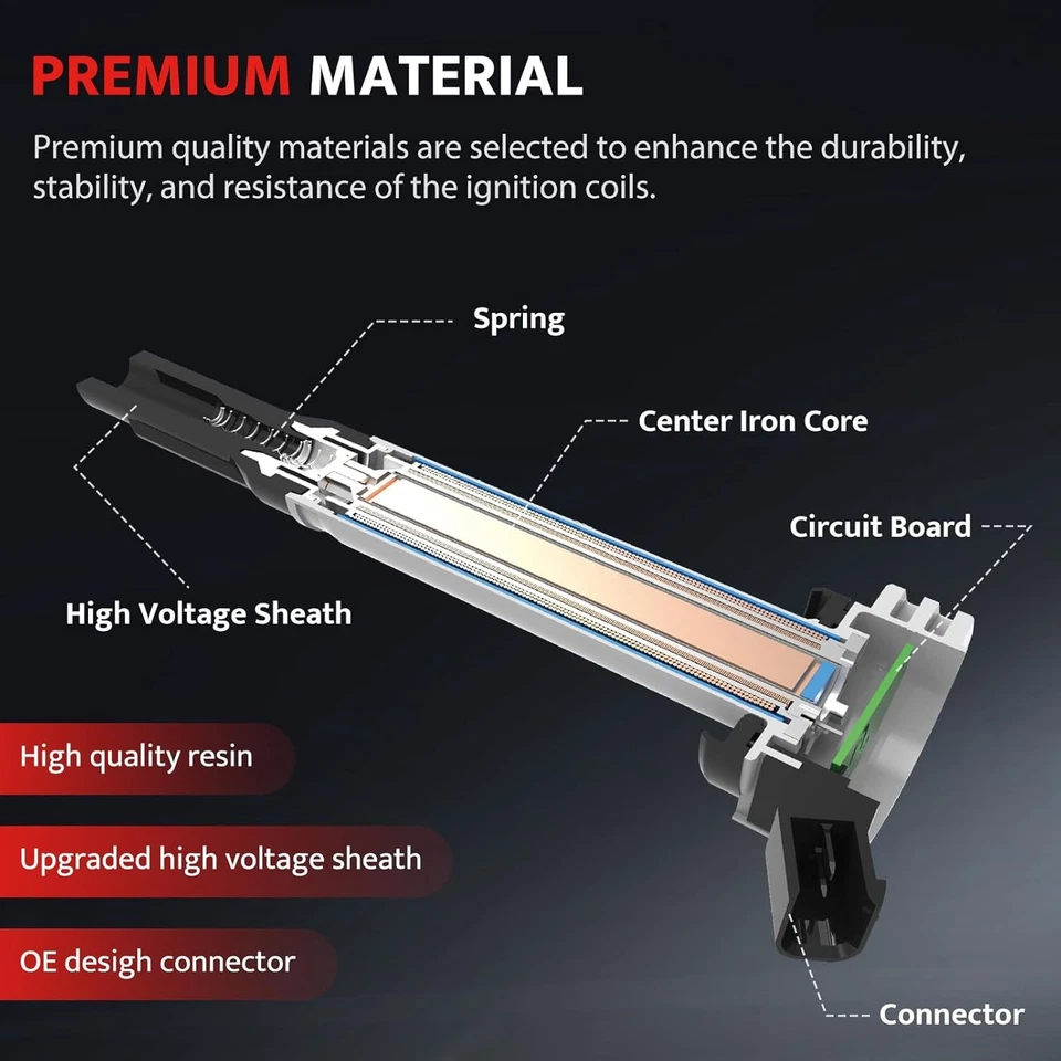 Paquete de bobina de encendido de repuesto para Turbo 2.0 2.0T 3.2L Audi A4 A5 A6 A3 Q5... Foto 4 de 4