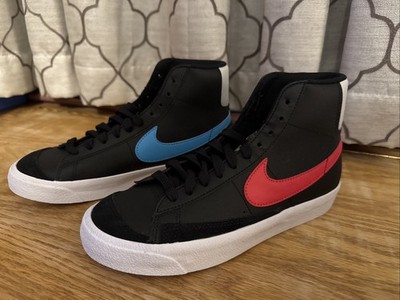 Kids Nike Blazer Mid 77 GS Black/ Fusion Red/ Blue DJ4607-001 Size 5Y