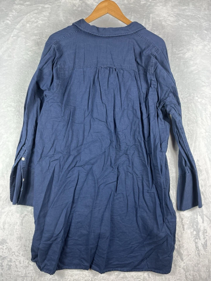 Blusa túnica J Crew Beachwear mezcla de lino abotonada natación cubierta para mujer 3X Foto 2 de 4