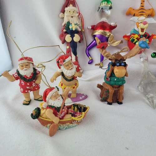 Lotto misto 18 decorazioni natalizie vintage vetro argilla resina Disney tigre pupazzo di neve - Foto 2 di 24
