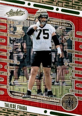 2024 Panini Absolute #114 Taliese Fuaga Red Squares #/499 New Orleans Saints