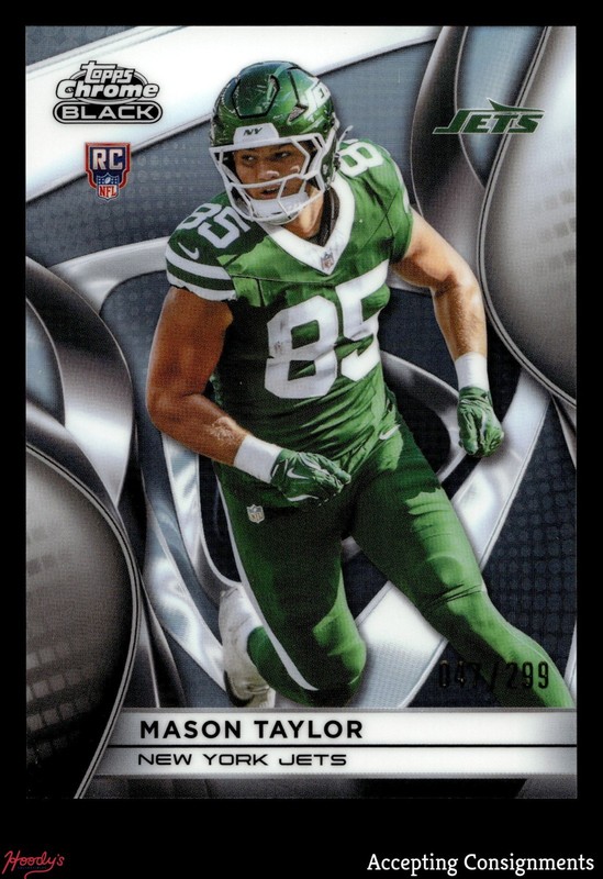 2025 Topps Chrome Black Refractor #138 Mason Taylor 47/299 ROOKIE RC JETS