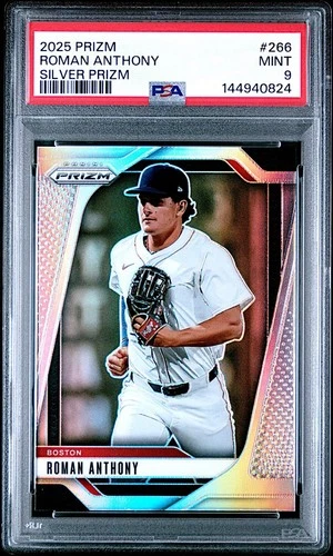 2025 Panini Prizm Roman Anthony Silver Prizm Rookie Card #266!  PSA 9!