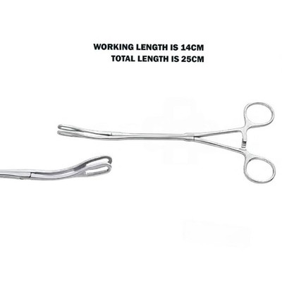 Thoracic Lung Grasping Clamp   20 mm Oval Jaws, Curved, Ratchet, 9  (VATS/MIS)