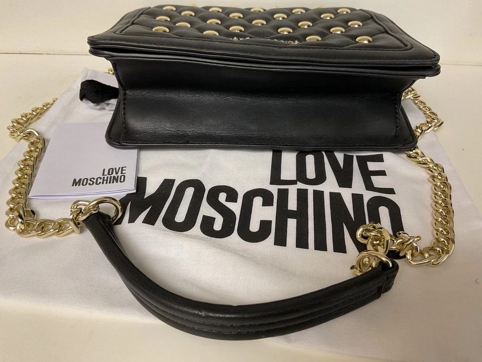 NWT LOVE MOSCHINO Flap Heart Studded Crossbody Shoulder Bag Borsa Matt Nappa PU - Image 2 of 4