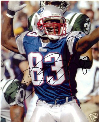 DEION BRANCH NEW ENGLAND PATRIOTS SIGNED 8X10 PHOTO COA - Picture 1 of 1