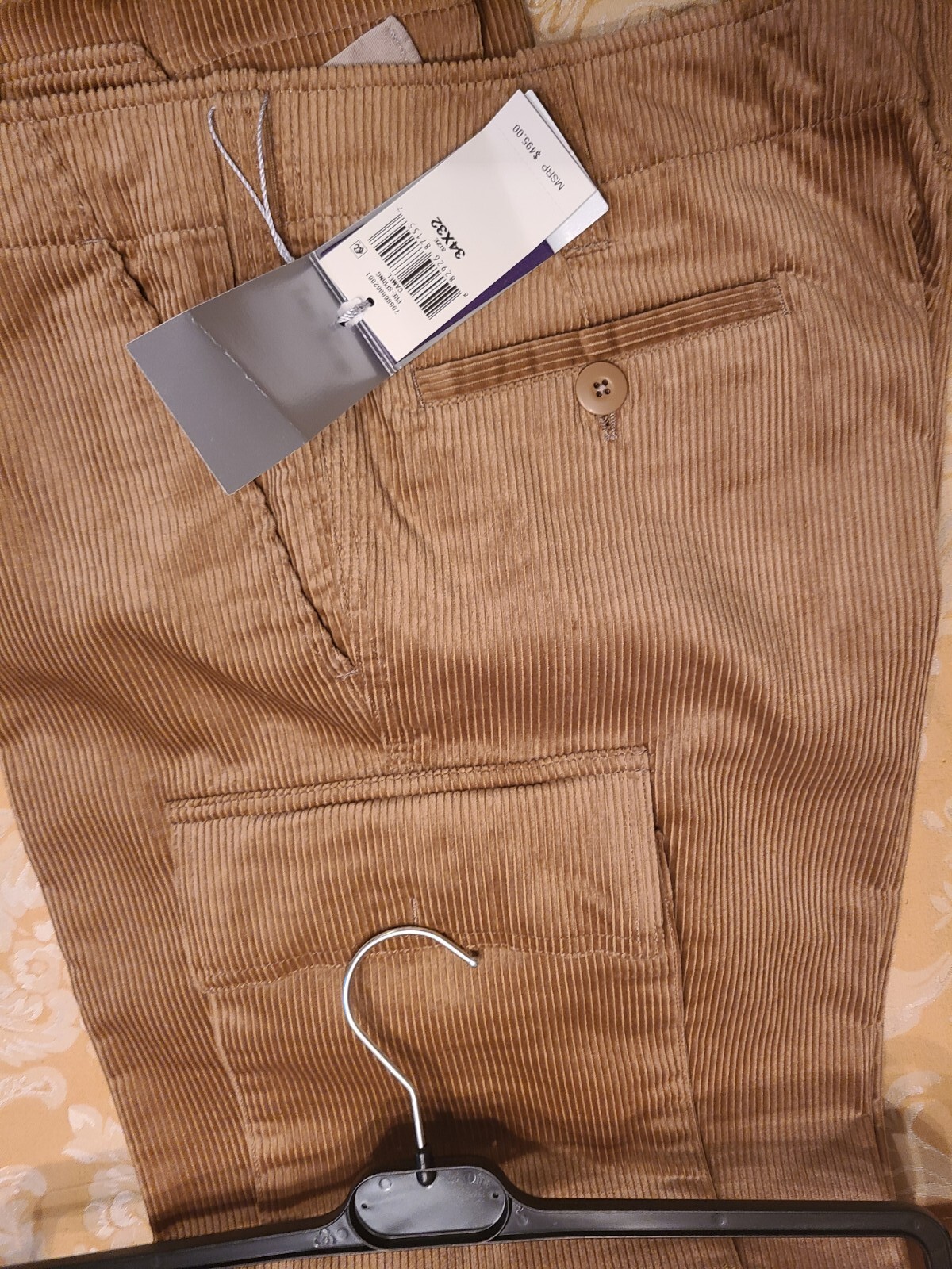 $500 New Ralph Lauren Purple Label Men Corduroy Pants 34&times;32 Beige Cargo Limited 