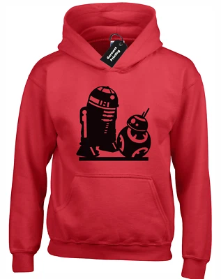 DROIDS KIDS CHILDRENS HOODY HOODIE STAR TROOPER STORM WARS R2D2 BB8 JEDI YODA - Image 1 of 4