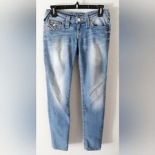Vintage Y2K Ultra Low Rise True Religion Skinny Jeans 25 Light Blue