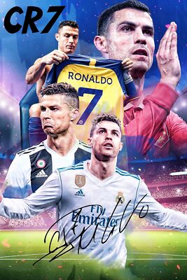 Famous Football Superstar Cristiano Ronaldo Poster Prints CR7 Wall Decor 