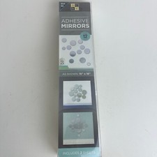 12 Adhesive Small Removable Round Acrylic Mirror Setting Wall Sticker 2-3  Each