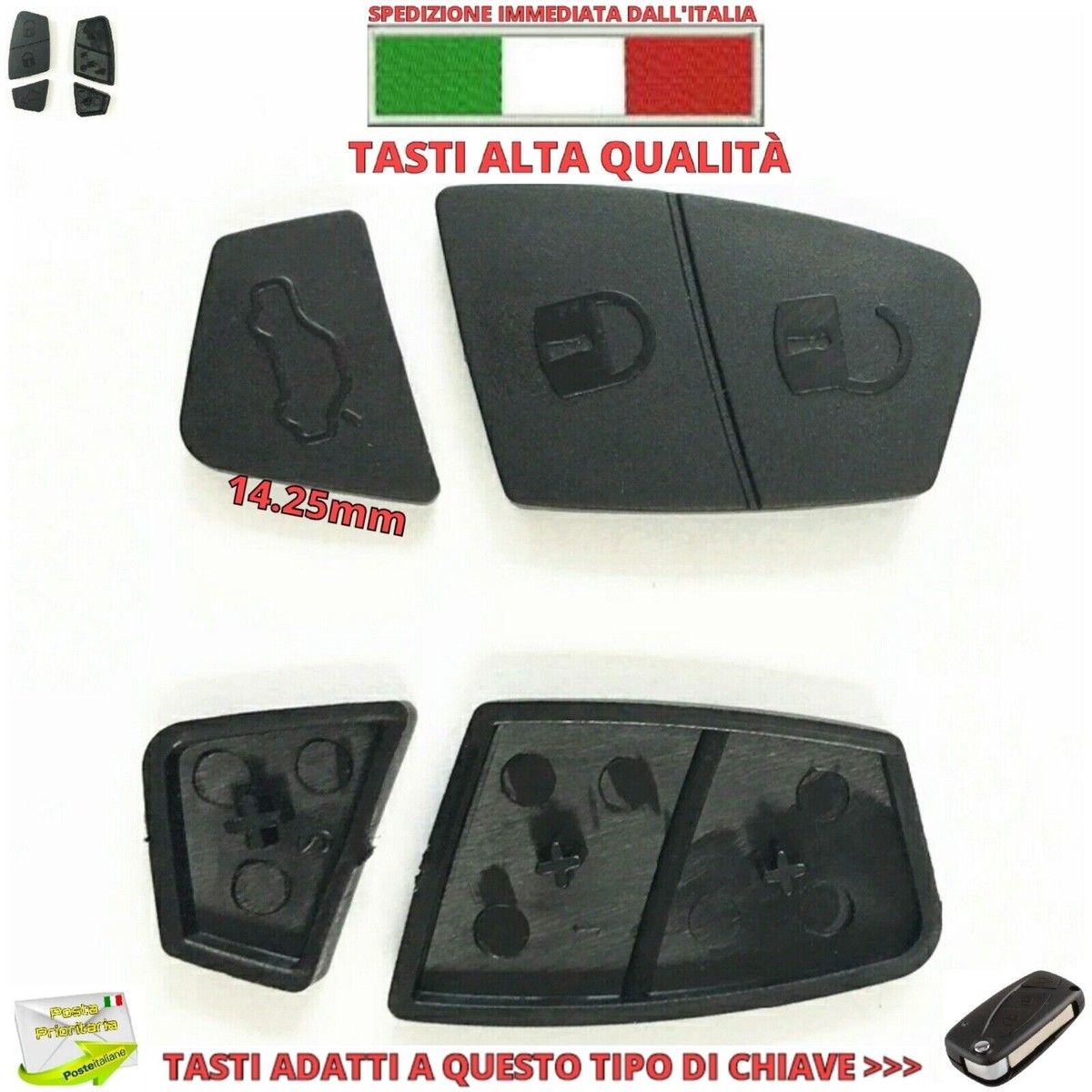 Cover Per Telecomando Chiave Fiat - Compatibile Con Panda, Bravo, 500, Lancia Y, Senza Elettronica - Foto 4