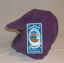 One Step Ahead Purple Fleece Winter Hat Adhesive Closure 24mo-4T BRAND NEW!