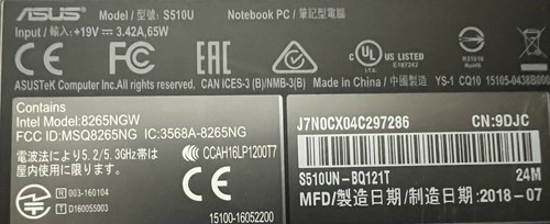 Asus VivoBook S510U S510UN Palmrest Handgelenk Auflage Top Case Gehäuse (K1) - Afbeelding 5 van 5