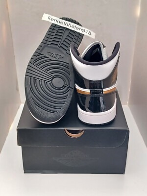 NEW 2023 NIKE AIR JORDAN 1 MID SE 852542-007 BLACK GOLD MENS