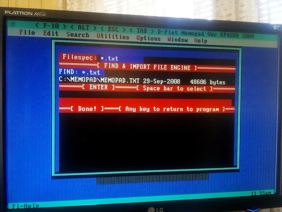 DOS MemoPad.exe (text editor) on Disk. for use with DOS, XP, (Rufus FreeDos USB) - Image 2 of 4