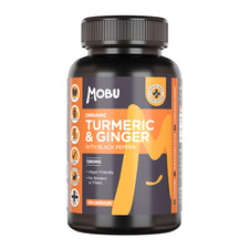 Organic Turmeric 1380mg with Black Pepper & Ginger - 120 Vegan Capsules MOBU UK