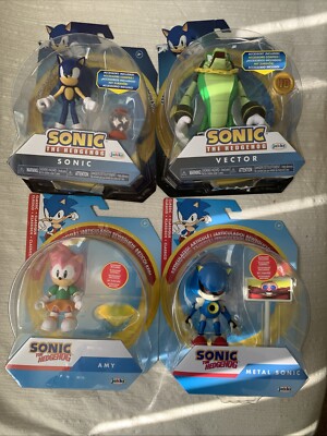 SONIC THE HEDGEHOG AMY METAL SONIC VECTOR & SONIC  LOT OF 4 Jakks Pacific New