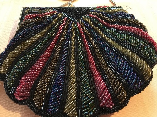 Evening Shoulder Bag Clutch Andre Cellini Vanity Purse Beaded Fabric Estate * - Picture 2 of 8